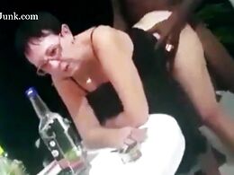 Granny Fucks With A Big Black Cock On The Table