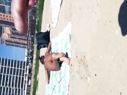 He Cums On An Unknown Woman On The Beach