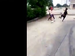 Two Teenage Girls Fight In The Parking Lot