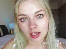 Young Blonde Can Excite You Just With Her Words And Her Green Eyes