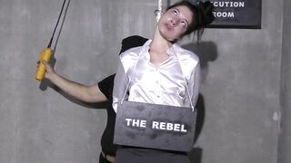 Curious Girl Is Hung On The Rope Until Her Body Shaking