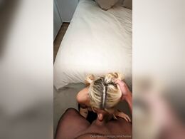 Blonde With Pigtails Gives A Blowjob Until Ejaculation