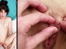 She Puts An Piercing In Her Pussy