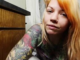 The BITCH Has Loads Of Tattoos But It Dosent Stop Her Big ARSE SHITTING Hard