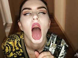 Massive cum on her face