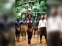 African woman whipped