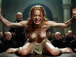 She Is Held Down By Her Hands And Feet And Whipped
