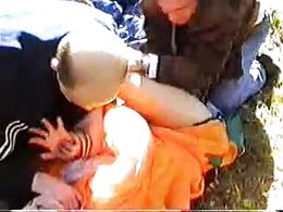 Two Men RAPE This BITCH In The Middle Of A Forest