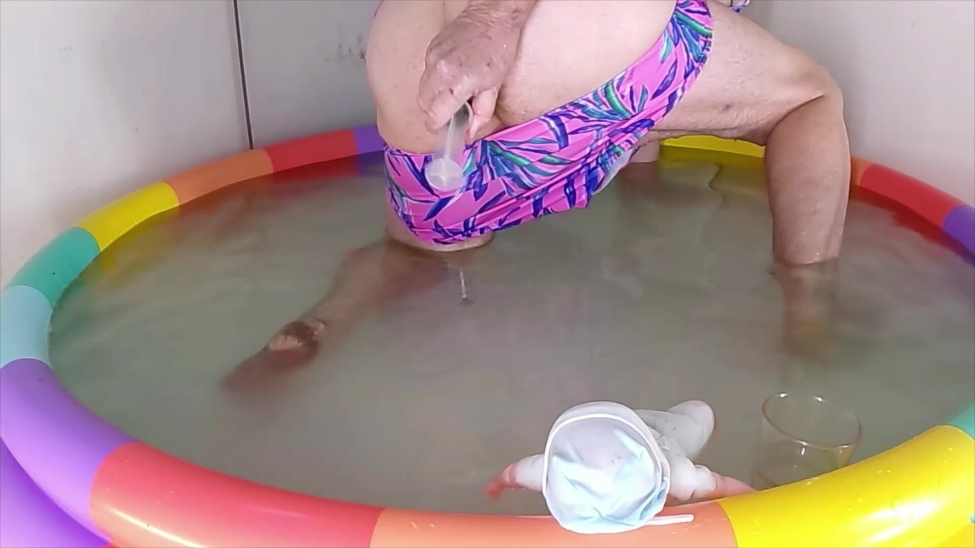Sissy Slut Sharon Plays With Her Doll in the Pool. Sharon The Sissy Whore Series, Num