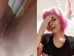 Ugly skinny slut cries and shows her body