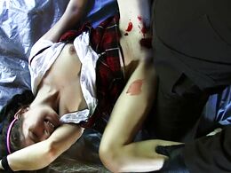 A cute pigtailed teen is abducted tortured raped & strangled by a masked psychopath